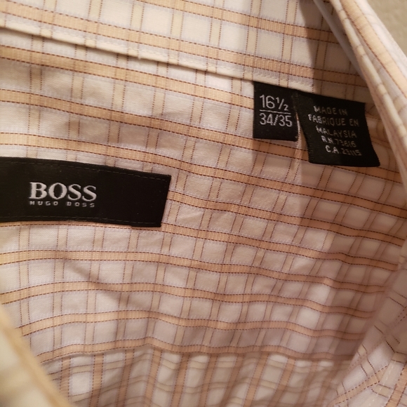 Hugo Boss Other - Hugo Boss Sharp Fit Gray Plaid Dress Shirt Size